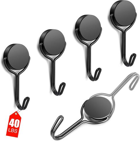 Magnetic Hooks, 110Lbs Heavy Duty Magnets Hooks for Cruise Cabins, Strong Magnets with Hooks for Hanging, Metal Magnetic Grill Hooks Magnetic Hanger for Refrigerator, Toolbox, Storage - 10Pack in Saudi Arabia
