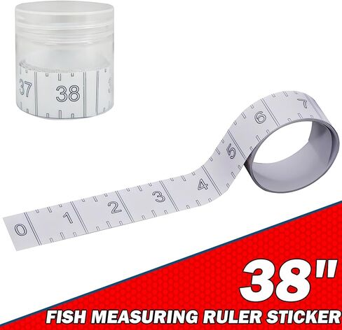 ملصق قياس مسطرة القارب 38 بوصة - شريط قياس شفاف مقاوم للماء - لاصق شفاف سري للقارب، الكاياك، الشبكة، Gaff، الطاولة - مساطر السمك 38 بوصة (rc01، S) in Kuwait