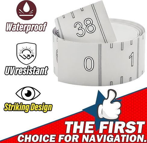 ملصق قياس مسطرة القارب 38 بوصة - شريط قياس شفاف مقاوم للماء - لاصق شفاف سري للقارب، الكاياك، الشبكة، Gaff، الطاولة - مساطر السمك 38 بوصة (rc01، S) in Kuwait