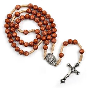 Rosary Black Beads Necklace Saint Benedict Catholic Rosary Beads Metal Crucifix Cross Christian Gifts with Gift Velvet Bag(Black Beads St.benedict Cross) in Saudi Arabia