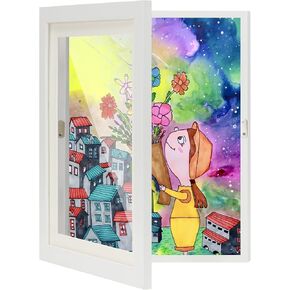 Changeable Kids Art Display Frames 8.5x11 Wall Gallery - 4 Pack Front Loading Storage for Classroom, Daycare & Home |Holds 50 Artworks Each | No Nail Needed (Black) in Saudi Arabia