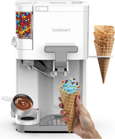 Cuisinart Soft Serve Ice Cream Machine- Mix It In Ice Cream Maker for Frozen Yogurt, Sorbet, Gelato, Drinks 1.5 Quart, White, ICE-48 in Saudi Arabia