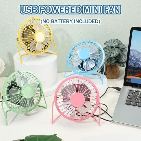 4 Pcs 4" USB Fan Powerful Quiet 360° Adjustable Rotation Desk Fan Summer Personal Small Electric Fan Ideal for Home or Office Bedroom Desk Airflow Cooling, USB Powered Only (Black) in Saudi Arabia