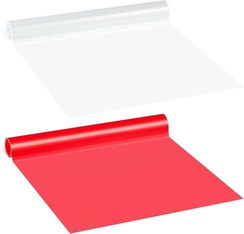 Patelai 2 Rolls 3.94 ft X 11.81 Inches Self Adhesive Repair Light Tape Auto Tail Light Tape Fog Lights Tint Tape Headlight Lens Tape (Red, Clear) in Saudi Arabia