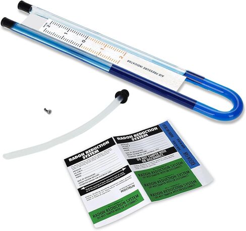 4x3 Radon Installation Kit, Radon Mitigation System Inline Duct Fan IP67 Waterproof, Indoor Outdoor Ventilatio Commercial/Residential, Manometer, System Alarm in Saudi Arabia
