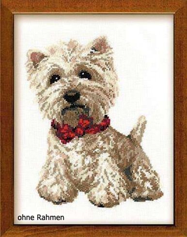 RIOLIS 945 - West Highland - Counted Cross Stitch Kit 8" x 10" 15 Count White AIDA 12 Colors in Kuwait