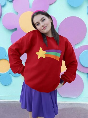 Mabel Pines Cosplay Costume for Women Kids Girls Rainbow Star Crewneck Sweatshirt Gravity Falls Halloween Pullover in Kuwait