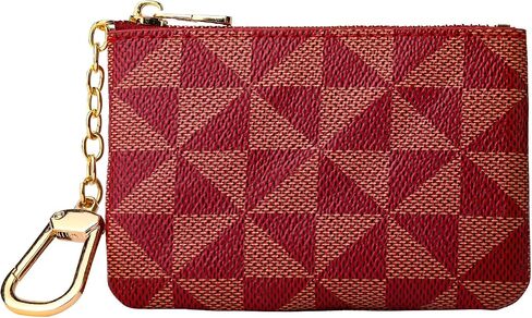 Leather Coin Purse for Women with KeyChain Small Zipper Change Purse coin Pouch Card Holder Wallet Clutch for Women & Men(Brown) in Saudi Arabia