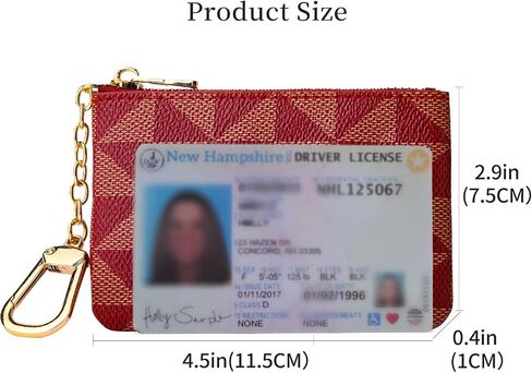 Leather Coin Purse for Women with KeyChain Small Zipper Change Purse coin Pouch Card Holder Wallet Clutch for Women & Men(Brown) in Saudi Arabia