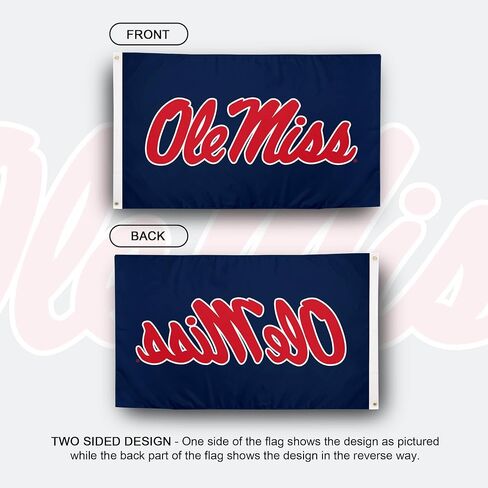 Desert Cactus University of Mississippi Flag Rebels Ole Miss U of M Flags Banners 100% Polyester Indoor Outdoor 3x5 (Design J) in Kuwait