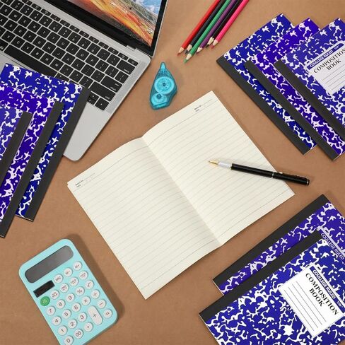 Fainne 100 Pack A5 Composition Notebooks Bulk Wide Ruled Composition Notebook College Ruled Composition Notebooks Marble Covers Composition Notebook for Student Classroom Office Supplies (Green) in Saudi Arabia