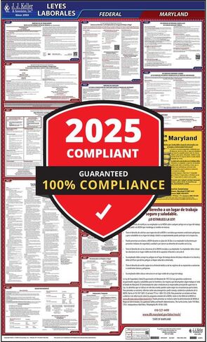 2024 Maryland and Federal Labor Law Poster (English, MD State) - OSHA Compliant All-in-One Laminated Poster in Saudi Arabia