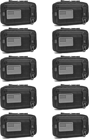 2 Pack Tactical Molle Admin Pouch with US Flag Patch and Keychain - Utility Laser Cut Tactical EDC Tool Pouch Bag Horizontal Modular Pouches Utility Tool Pouch in Kuwait