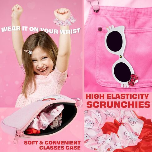 Get Trend UV Protection Sunglasses and Hair Accessories with Scrunchies Cute Hair Clips Small Pouch Gifts for Girls in Kuwait