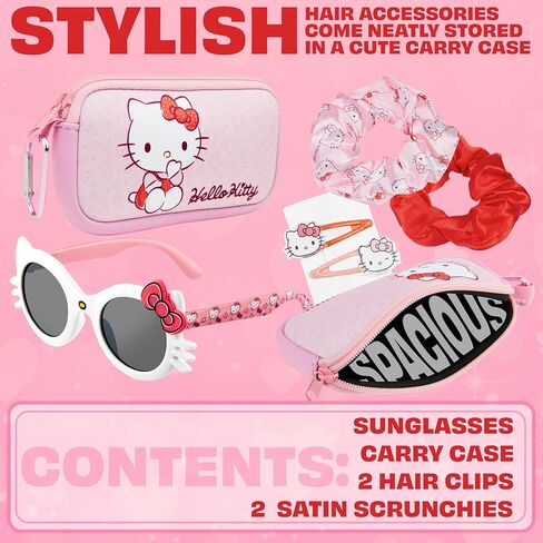 Get Trend UV Protection Sunglasses and Hair Accessories with Scrunchies Cute Hair Clips Small Pouch Gifts for Girls in Kuwait