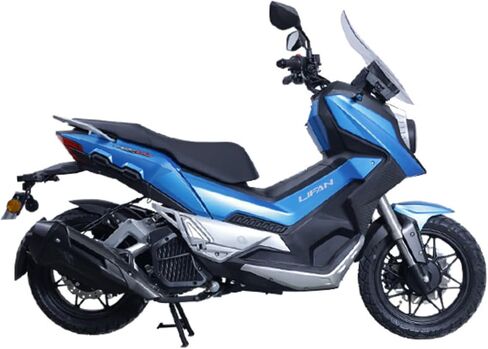 Lifan KPV 150 | 150cc Adventure Scooter | Fuel-Injected | Liquid-Cooled | Automatic CVT | 98 MPG | Front & Rear Disk Brakes | USB Port | Gas EFI ADV Scooter | Street Legal Delivery Moped with Storage in Kuwait