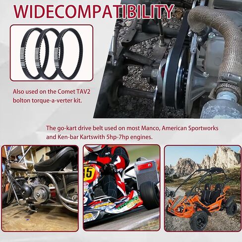 3 Pcs Go Kart Drive Belt 725 for 30 Series Torque Converter Belts in Kuwait