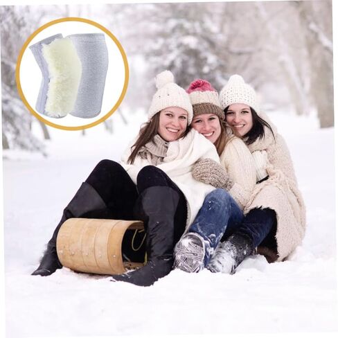 فاليكلود 1PAIR أكمام ركبة دافئة سميكة للرياضة غطاء الساق الواقي للركوب الدراجات أنشطة في الهواء الطلق مريحة تصميم رمادي XL in Kuwait