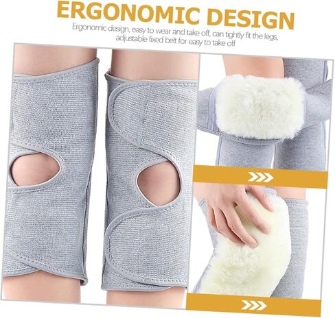 فاليكلود 1PAIR أكمام ركبة دافئة سميكة للرياضة غطاء الساق الواقي للركوب الدراجات أنشطة في الهواء الطلق مريحة تصميم رمادي XL in Kuwait
