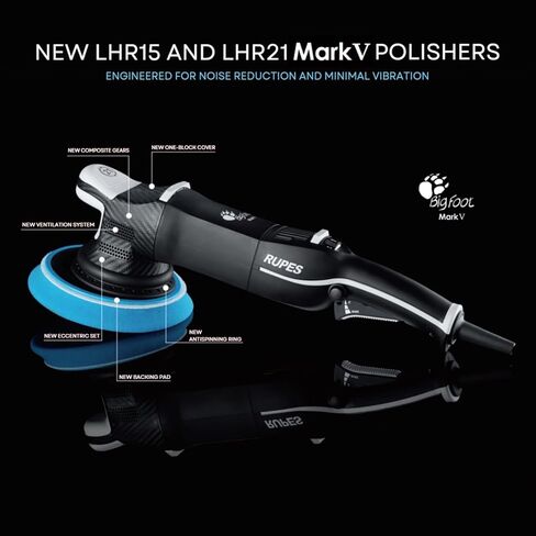 RUPES LHR15V BIGFOOT MARK V RANDAY ORBITALERER - انخفاض الضوضاء والاهتزازات - كفاءة المحرك المحسنة - تتطلب التروس الحد الأدنى من التشحيم - توازنًا مثاليًا - قبضة مستقرة in Saudi Arabia