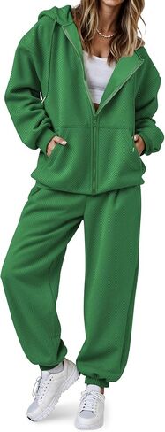 SHESHOW Fall Outfits for Women Oversized Zip up Hoodie Sweatshirt Jogger Sweatpants 2 Piece Sweatsuits Lounge Sets in Saudi Arabia