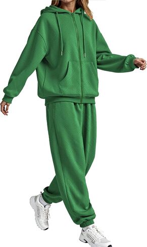 SHESHOW Fall Outfits for Women Oversized Zip up Hoodie Sweatshirt Jogger Sweatpants 2 Piece Sweatsuits Lounge Sets in Saudi Arabia