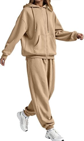 SHESHOW Fall Outfits for Women Oversized Zip up Hoodie Sweatshirt Jogger Sweatpants 2 Piece Sweatsuits Lounge Sets in Saudi Arabia