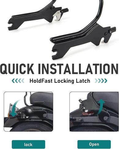 MoKitDora 22.5" Detachable Backrest Holdfast Sissy Bar for 2018-later Softail Heritage Classic Street Bob Slim Deluxe Standard FLDE FLHC FLHCS FLSL FXBB FXBBS FXST models, Black in Saudi Arabia