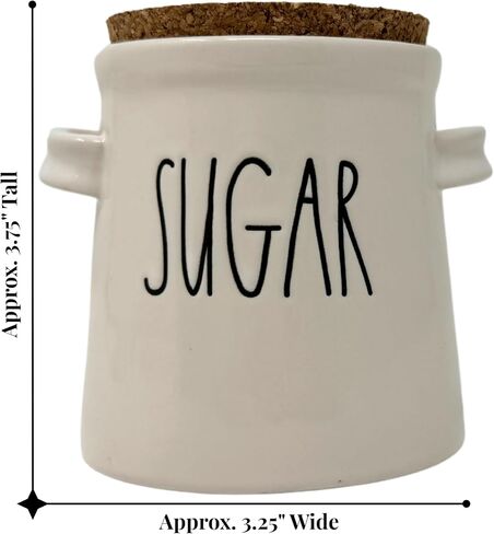 Rae Dunn SUGAR Jar + CREAM Creamer Set مع صينية خشبية in Kuwait