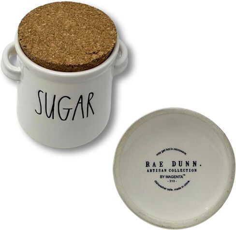 Rae Dunn SUGAR Jar + CREAM Creamer Set مع صينية خشبية in Kuwait