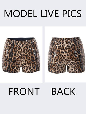 Women Shorts Summer Casual Booty Shorts Stretchy Waist Sequin Short Dance Pants Hot Bottoms in Saudi Arabia