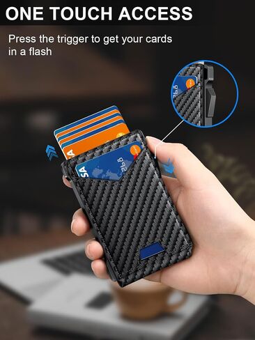 محفظة للرجال محفظة RFID مع 2 Windows & Money Clip ، حامل البطاقة المنبثقة النحيف ل 10-12 بطاقة ، محفظة ذكية بايفولد الحد الأدنى للجيب الأمامي ، حامل بطاقة الائتمان المعدنية المدمجة ، الهدايا للرجال in Saudi Arabia