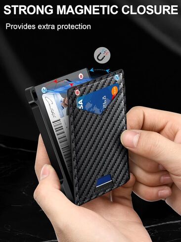 محفظة للرجال محفظة RFID مع 2 Windows & Money Clip ، حامل البطاقة المنبثقة النحيف ل 10-12 بطاقة ، محفظة ذكية بايفولد الحد الأدنى للجيب الأمامي ، حامل بطاقة الائتمان المعدنية المدمجة ، الهدايا للرجال in Saudi Arabia
