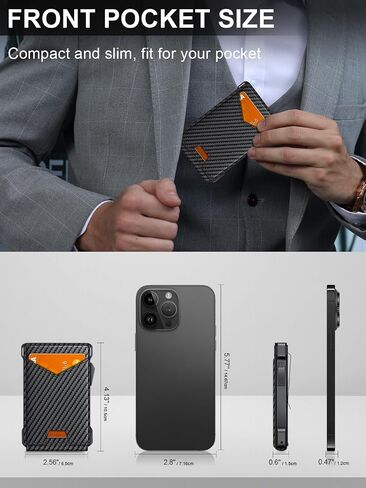 محفظة للرجال محفظة RFID مع 2 Windows & Money Clip ، حامل البطاقة المنبثقة النحيف ل 10-12 بطاقة ، محفظة ذكية بايفولد الحد الأدنى للجيب الأمامي ، حامل بطاقة الائتمان المعدنية المدمجة ، الهدايا للرجال in Saudi Arabia