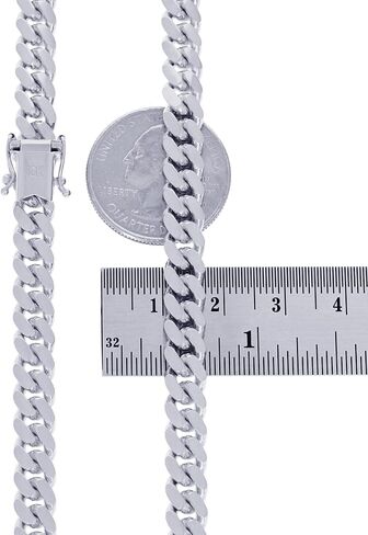 Nuragold 10K REAL WHITH GOLD MIAMI MIAMI CUBAN BRACELET 7 "-9" (2.7mm-7mm) المجوهرات الإيطالية للرجال والنساء in Saudi Arabia