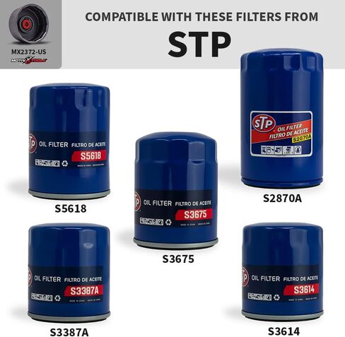 مفتاح فلتر الزيت من موتيفكس تولز متوافق مع فلاتر الزيت Motorcraft FL-400S، FL-500S، FL-910S وMazda YF09-14-302A، LF05-14-302B - حجم مزدوج يناسب تصميم فلتر Motorcraft الأصلي والجديد in Kuwait