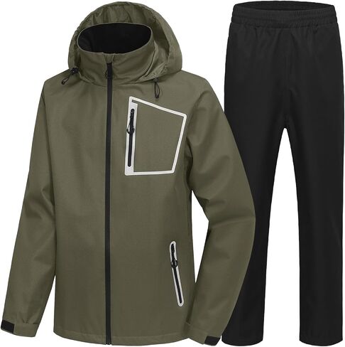 SWISSWELL Men's Rain Suit Golf Rain Gear for Men Waterproof Work Heavy Duty Rain Jacket and Pants in Kuwait