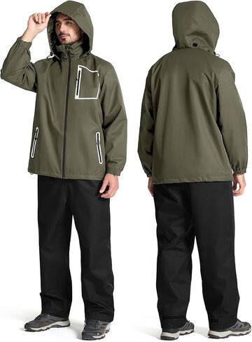 SWISSWELL Men's Rain Suit Golf Rain Gear for Men Waterproof Work Heavy Duty Rain Jacket and Pants in Kuwait