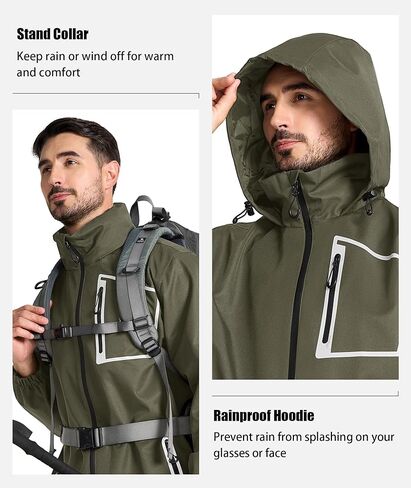 SWISSWELL Men's Rain Suit Golf Rain Gear for Men Waterproof Work Heavy Duty Rain Jacket and Pants in Kuwait