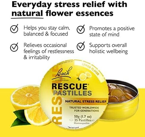 Bach Rescue Pastilles, Blackcurrant 50 g - Pack of 6 in Saudi Arabia