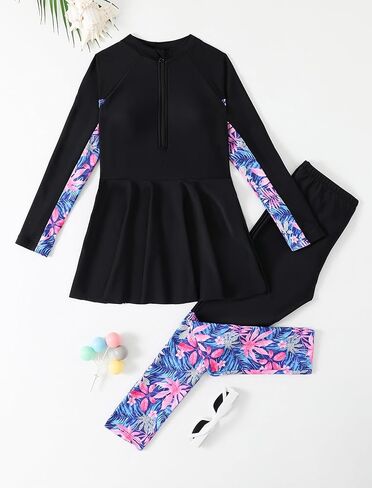 IBTOM CASTLE Muslim Swimsuit for Girls Long Sleeve Burkini Full Body Swimwear Rash Guard Teens Modest Bathing Suit in Saudi Arabia
