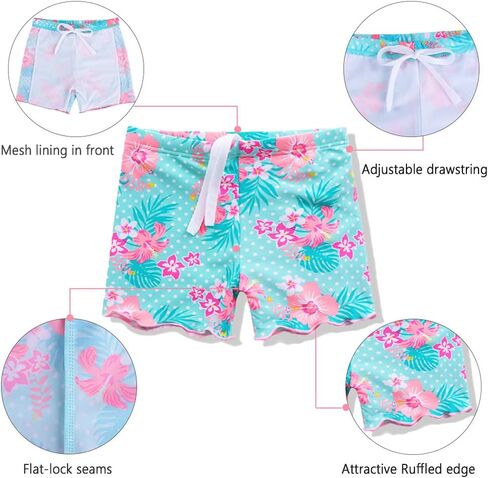 Toddler Girls Rash Guard Short Sleeve Two Piece Swimsuits for Girls Swimwear Kids Surfing Suit UPF 50+ 3-10 Years… in Kuwait