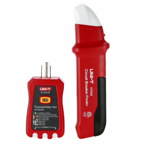 UNI-T UT25A Digital AC Circuit Breaker Finder and Tracker Kit with Electrical Integrated GFCI Outlet Socket Tester, Working on AC 90-120V, Adjustable Sensitivity Buzzer Indication, Flashing LEDs in Saudi Arabia