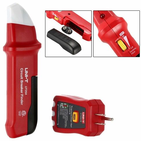 UNI-T UT25A Digital AC Circuit Breaker Finder and Tracker Kit with Electrical Integrated GFCI Outlet Socket Tester, Working on AC 90-120V, Adjustable Sensitivity Buzzer Indication, Flashing LEDs in Saudi Arabia