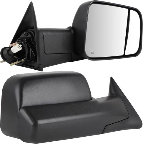 ECCPP Towing Mirrors Left and Right Side Tow Mirrors Replacement fit for 1998-2002 for Dodge for Ram 1500 2500 3500 Truck with Power Adjusted Heated No Light Pair Mirrors Manual Filp up in Kuwait