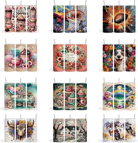 50 Pc. Ready-to-Press Sublimation for Tumblers - 20 oz Transfer Sheets Paper - 50 Sheet Variety Pack in Saudi Arabia