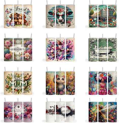 50 Pc. Ready-to-Press Sublimation for Tumblers - 20 oz Transfer Sheets Paper - 50 Sheet Variety Pack in Saudi Arabia