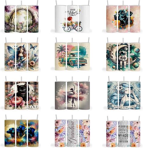 50 Pc. Ready-to-Press Sublimation for Tumblers - 20 oz Transfer Sheets Paper - 50 Sheet Variety Pack in Saudi Arabia