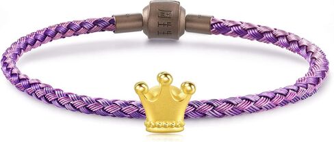 Sang Sang Sang 999 24K Gold Gold Princess Tiara Crown Mini Charm Bracelet for Women 92313C in Saudi Arabia