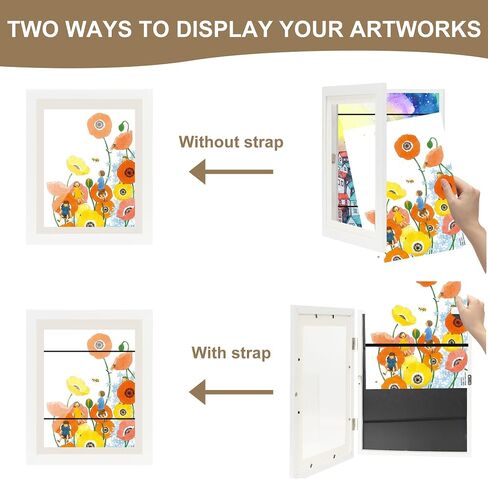 RACHERABLE KIDS Kids Art Display Frames 8.5x11 Gallery - 4 Pack Front Loading Storage for Classroom ، Daycare & Home | يحمل 50 أعمالًا فنية لكل | لا حاجة للظهر (أسود) in Saudi Arabia